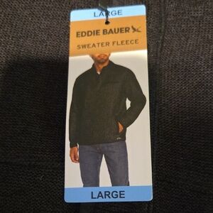 Eddie Bauer Men's Zip Up Black Sweater